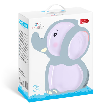 Bocioland Zestaw naczyń 5 elementów słoń